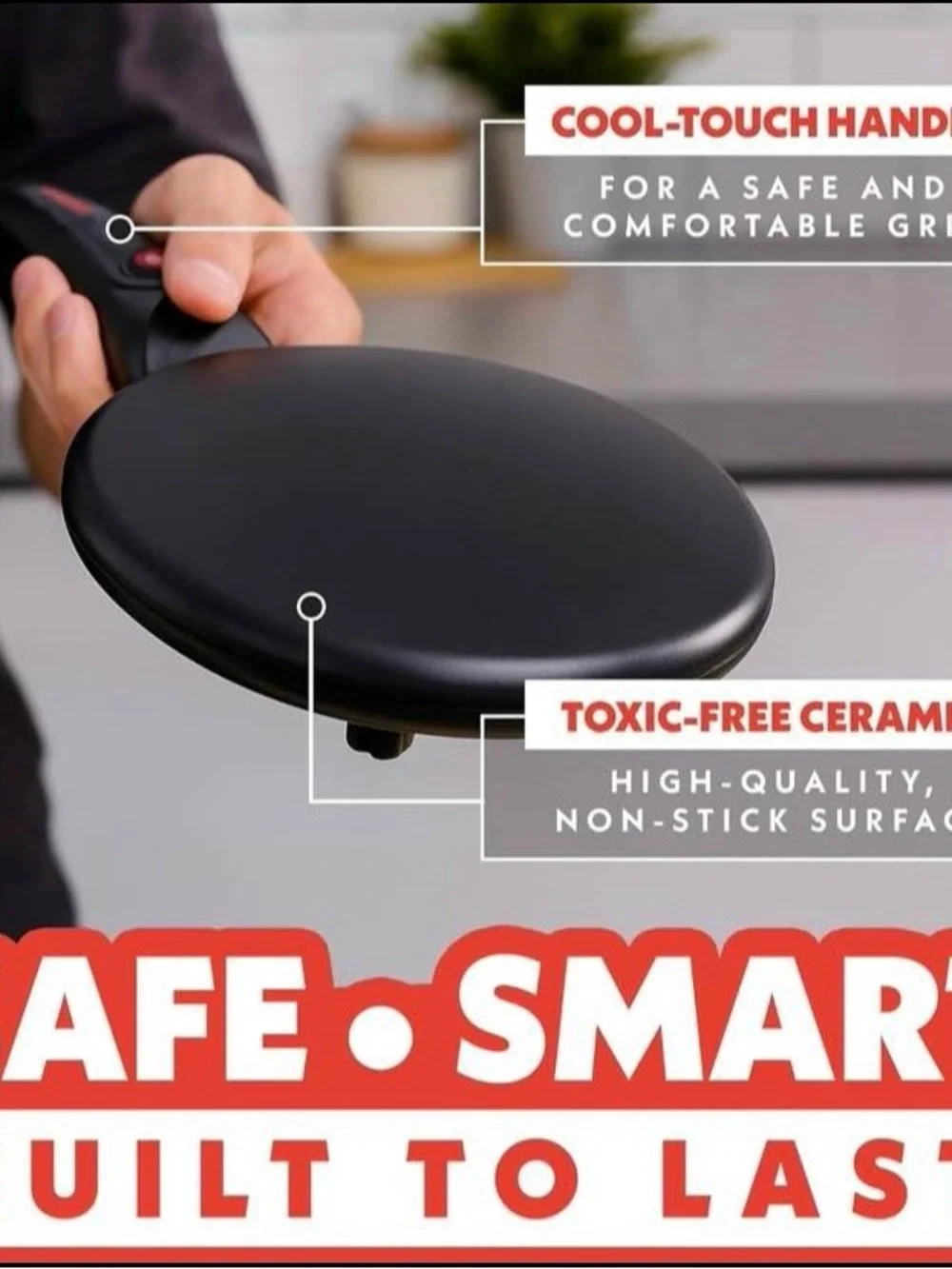 NEW - Gourmia 8” Electric Crepe Maker – Nonstick Ceramic Surface, One-Touch Oper